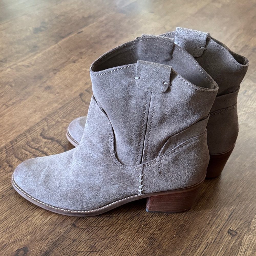 Dolce Vita Taupe Suede Ankle Booties